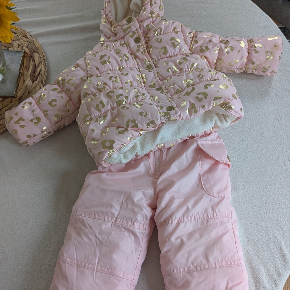Pink and Gold Toddler Snowsuit